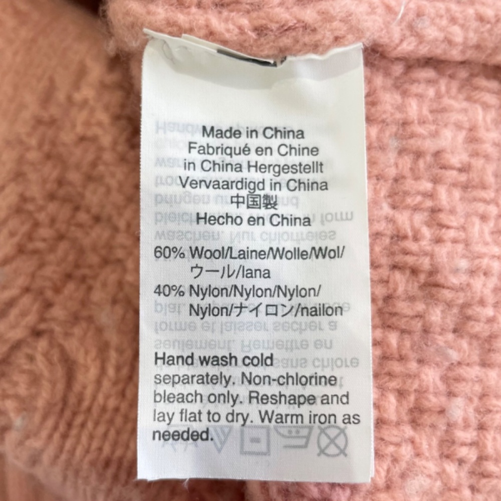 J Crew Cable Knit Patchwork Wool Blend Tunic Sweater K2428 Seashell Pink Large - Picture 15 of 16